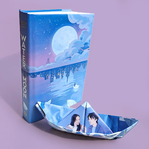 Hardcover of WATER MOON with an origami folded cover.