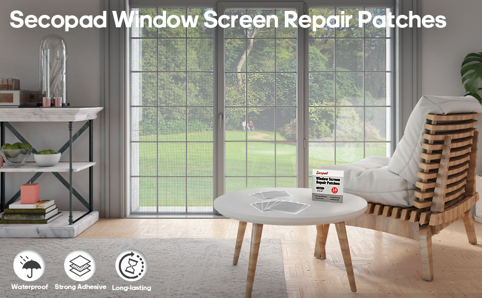 Secopad Grey/Black Screen Repair Kit, 14 PCS Window Screen Patch Repair