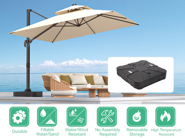 Amazon.com : ORYNTREX 310 Lbs Cantilever Patio Umbrella Base