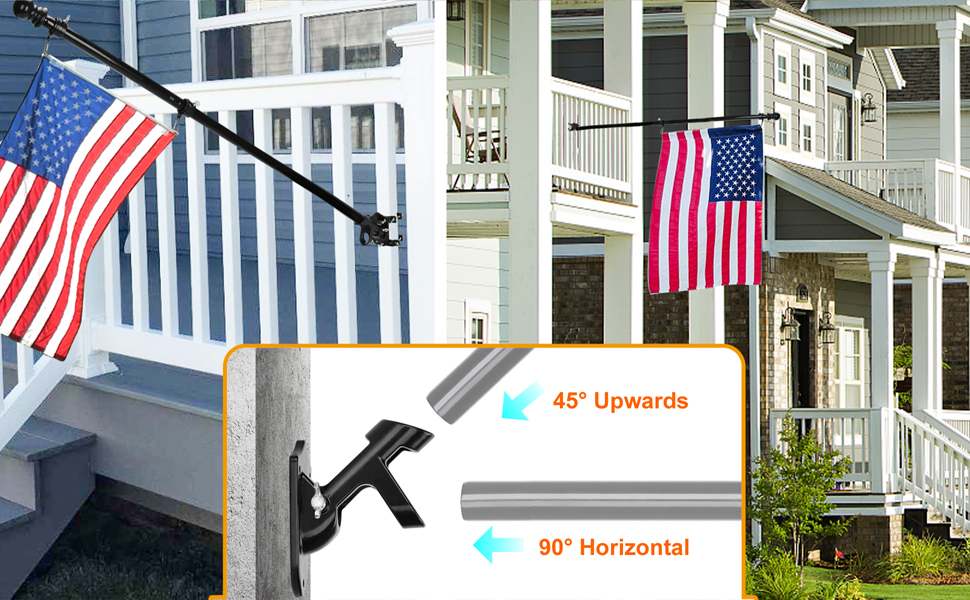 Flag Pole Bracket For Railing Metal Flag Pole Holder For