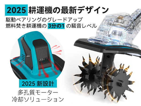 Amazon | 耕運機 家庭用 充電式【業界初3段階式脱着-2段階式切替
