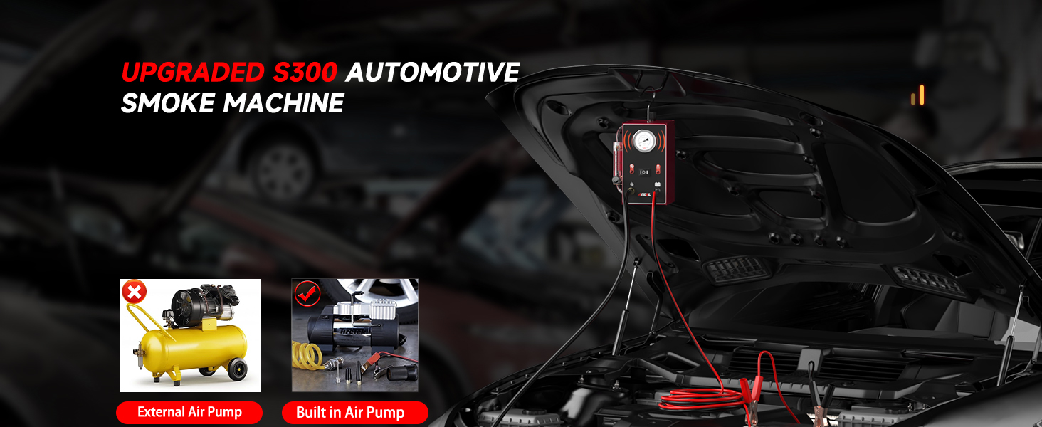 EVAP Automotive Smoke Machine, Built-in Air Pump Smoke Leak Detector With Pressure Gauge, Exhaust Smoke Tester For All DC 12V Vehicles