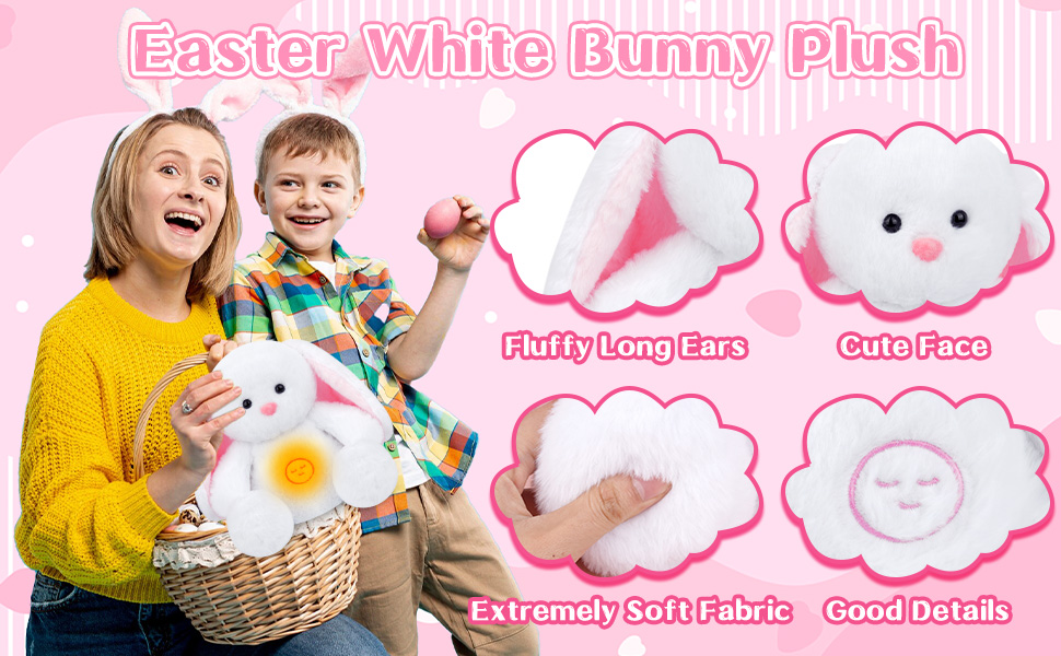 Breathing Stuffed Animals Bunny Plush Toys Easter Easter Plush Toys For Kids Easter Gifts
