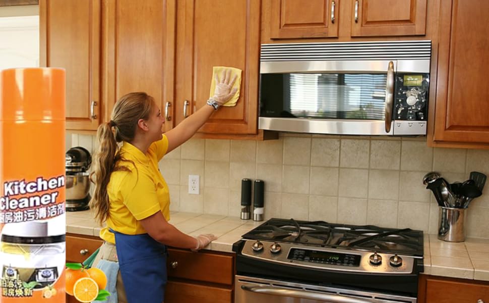 kitchen Cleaner Spray Oil & Grease Stain Remover Stove & Chimney