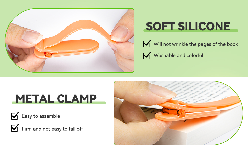 3Pcs Silicone Bookmark