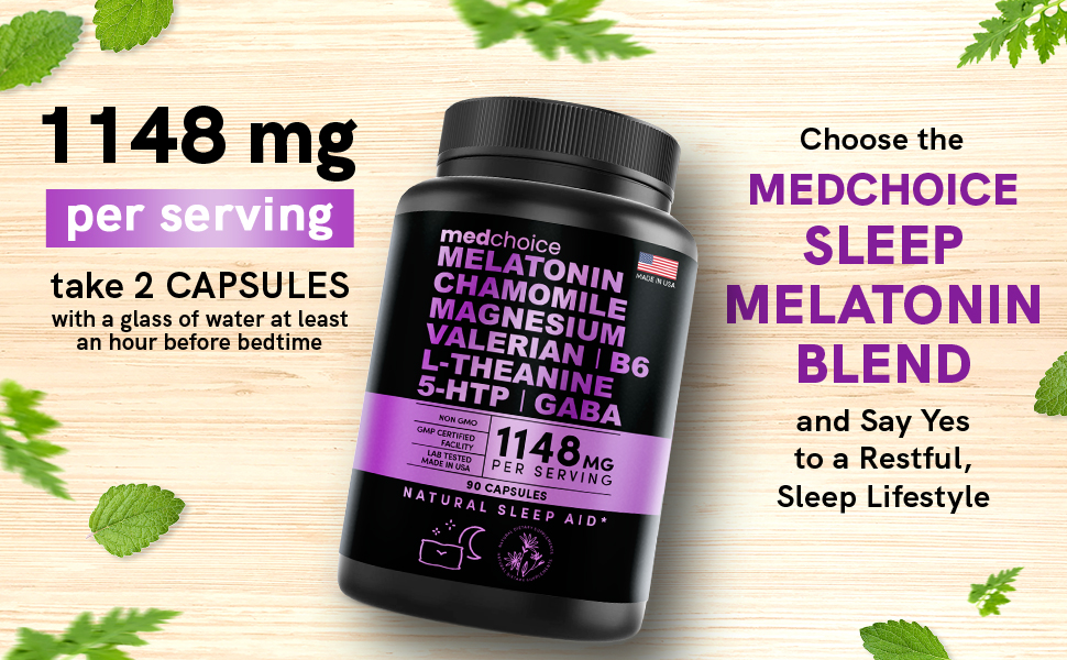 10in1 Sleep Melatonin Capsules 6mg Melatonin for Adults