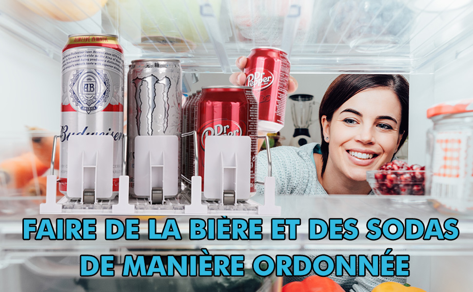 Page De Garde Boisson BingoHive Automatique Rangement Canette Frigo Organisateur Canette De