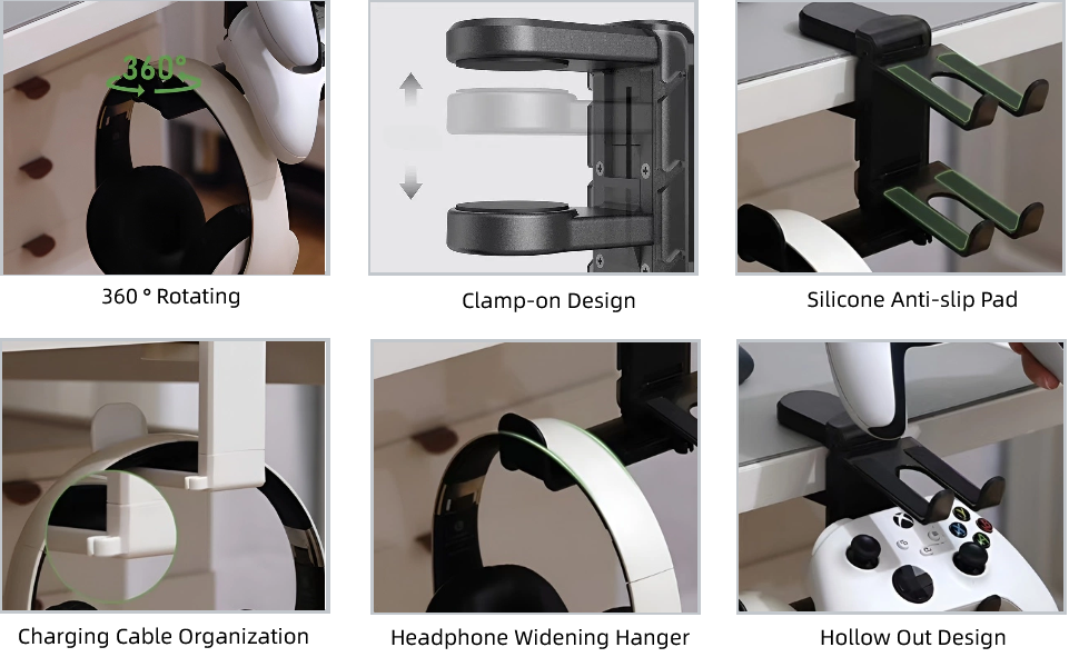 clamp desk headphone holder