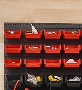 VEVOR 48-Bin Wall Mounted Storage Bins Parts Rack Organizer Garage Shop Tool Organizer for Screws...