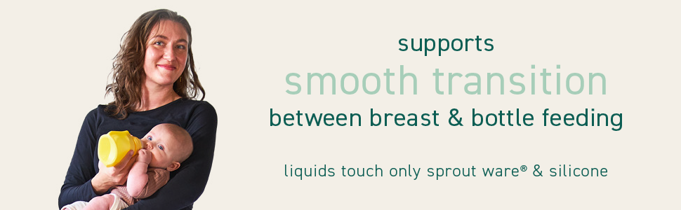 supports smooth transition between breast and bottle feeding