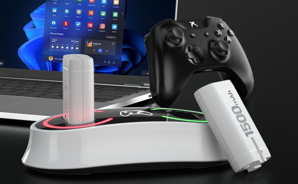 Rechargeable Battery Pack for Xbox Controller, 2x1500mAh