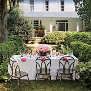 Backyard dining area