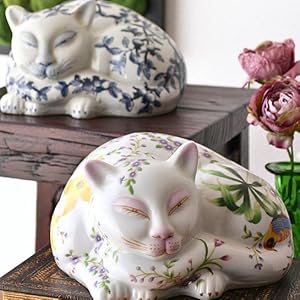 Amazon.co.jp: 猫 置物 陶器 玄関 インテリア ねこ 置き物