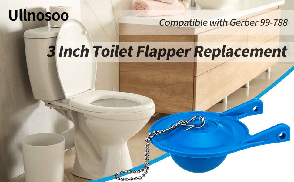 Toilet Flapper Replacement for Gerber 99788, 3inch with Toilet Handle