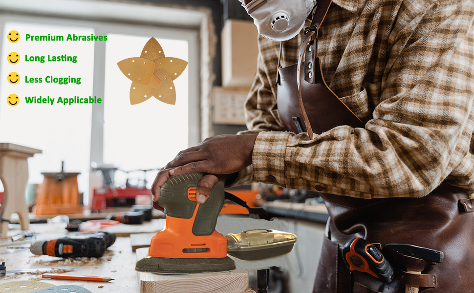 40 Grit Mouse Sander Sandpaper, 50Pcs Sanding Pads for 5.5'' Detail