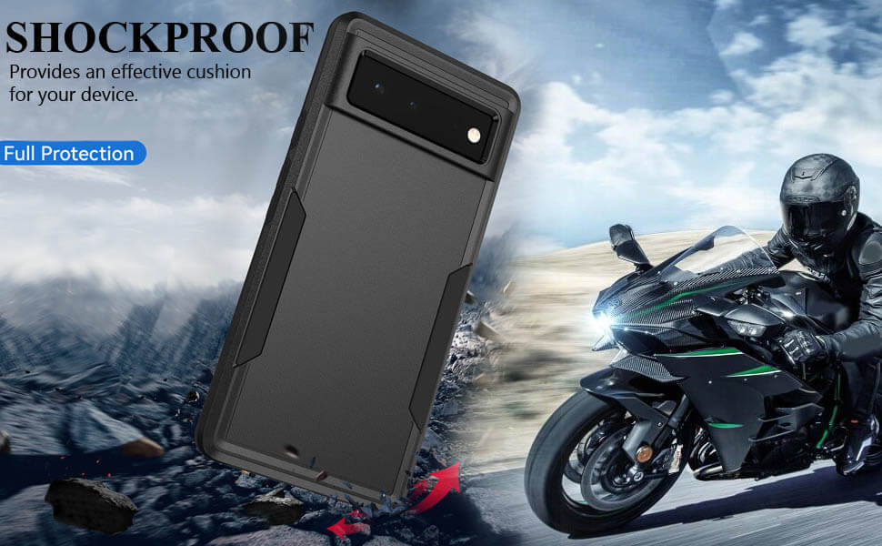 Compatible for Pixel 6 Case,Hard Back & Soft TPU Dual Layer