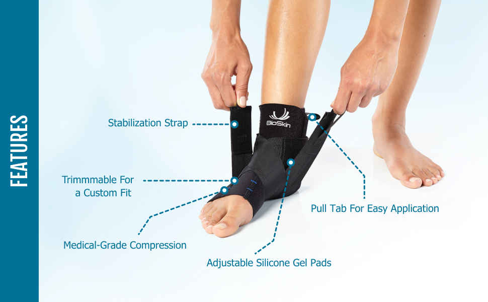 BioSkin Ankle Compression Brace Ankle Wrap for Sprained