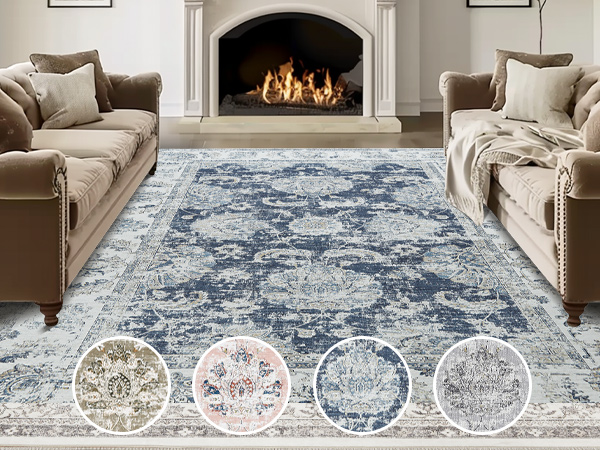 Amazon.com: jinchan Floral 2x3 Rugs for Entryway - Vintage