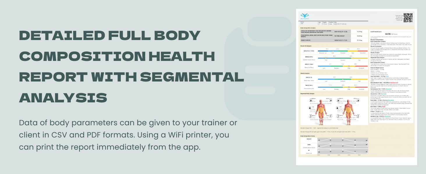 Actofit Body Fat Analyser Smart Scale Pro Max Segmental Analysis