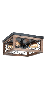 Wooden Flush Mount Ceiling Light