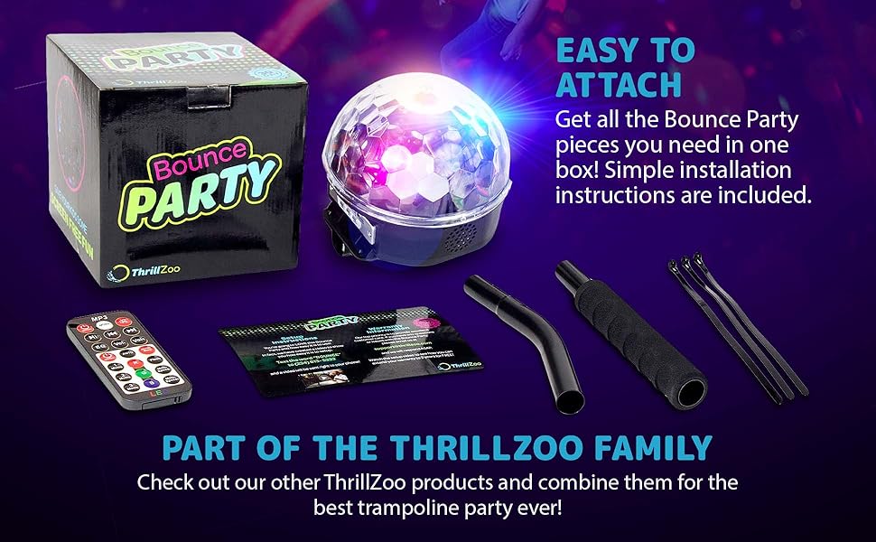 Bounce Party is Easy to Attach and Comes With all piece needed to setup on your trampoline 