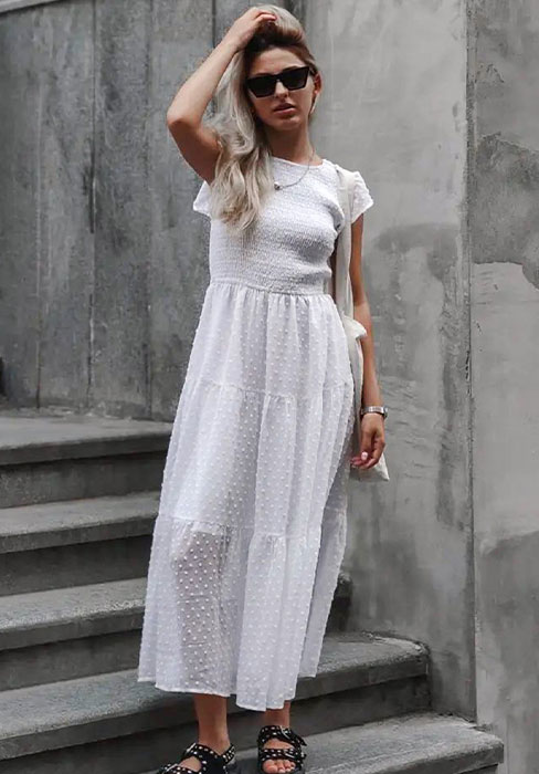 Swiss Dot Midi Dress