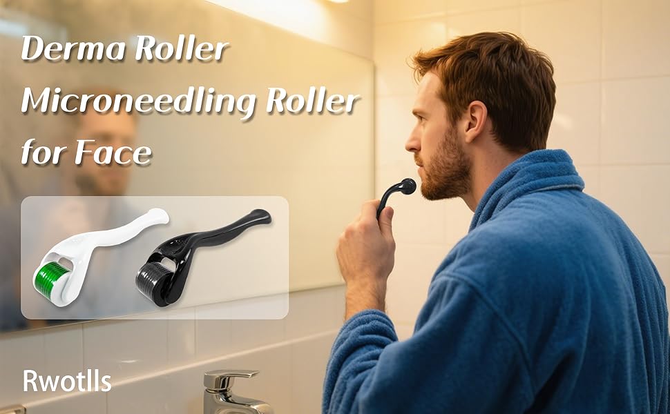  Rwotlls Derma Roller Microneedling Roller for Face