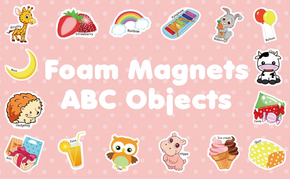 ZazzyKid Foam Objects for Kids 52 Toys of ABC Alphabet Fridge
