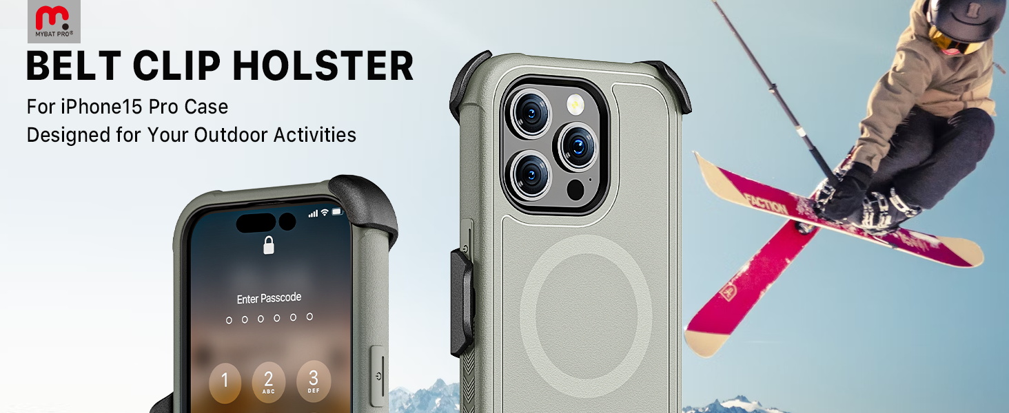 BELT CLIP HOLSTER For iPhone 15 Pro Case Designed for Your Outdoor Activities