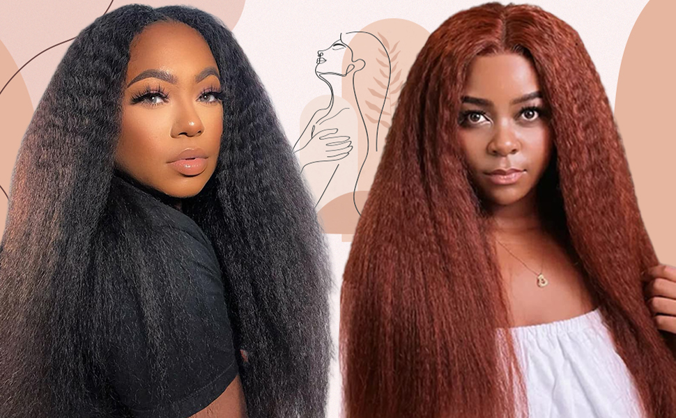 kinky straight clip in hair extensions colored dyed