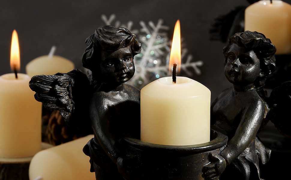 beeswax pillar candles