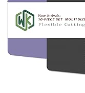 Plastic Cutting Boards for Kitchen, WK Flexible Cutting Board Set of 10, Non Slip Cutting Mats wi...