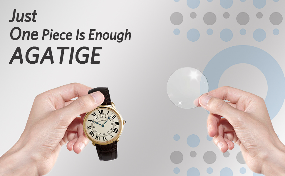 Agatige 34PCS Watch Lens, 16‑32.5mm Dia Watch Crystal Lens