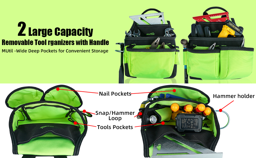 MELOTOUGH Reflective Safety Tool Belt with Suspenders Hi Vis Tool Bag Suspenders Tool Belt