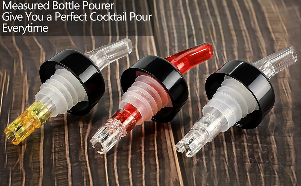 Measured Liquor Bottle Pourers, Set of 12 Quick Shot Spirit Measure