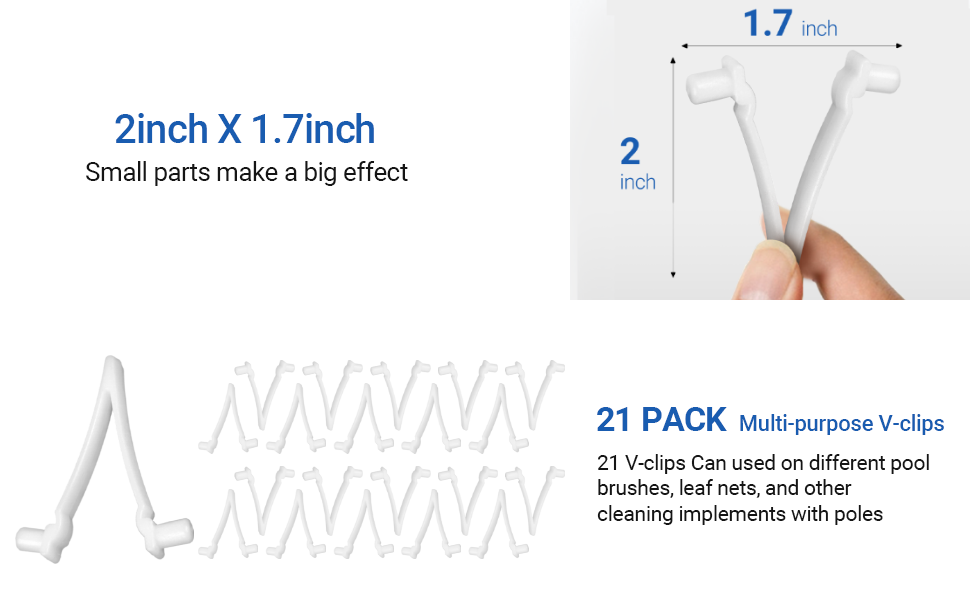 (21Pack) ARPRO Replacement Pool VClips Pool Brush
