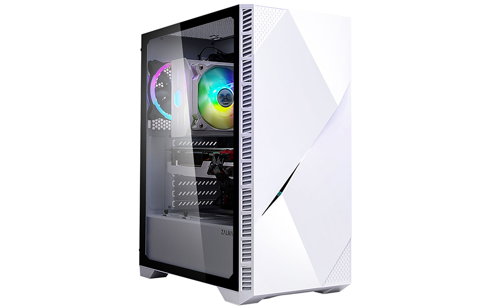 Amazon | ZALMAN Z3 Iceberg White ミドルタワーPCケース 多角形