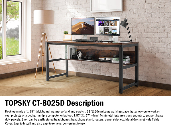 PLEX　Obsidian Black　T780H-2ALCJP12 Amazon.com: TOPSKY Computer Desk with Bookshelf/Metal Hole