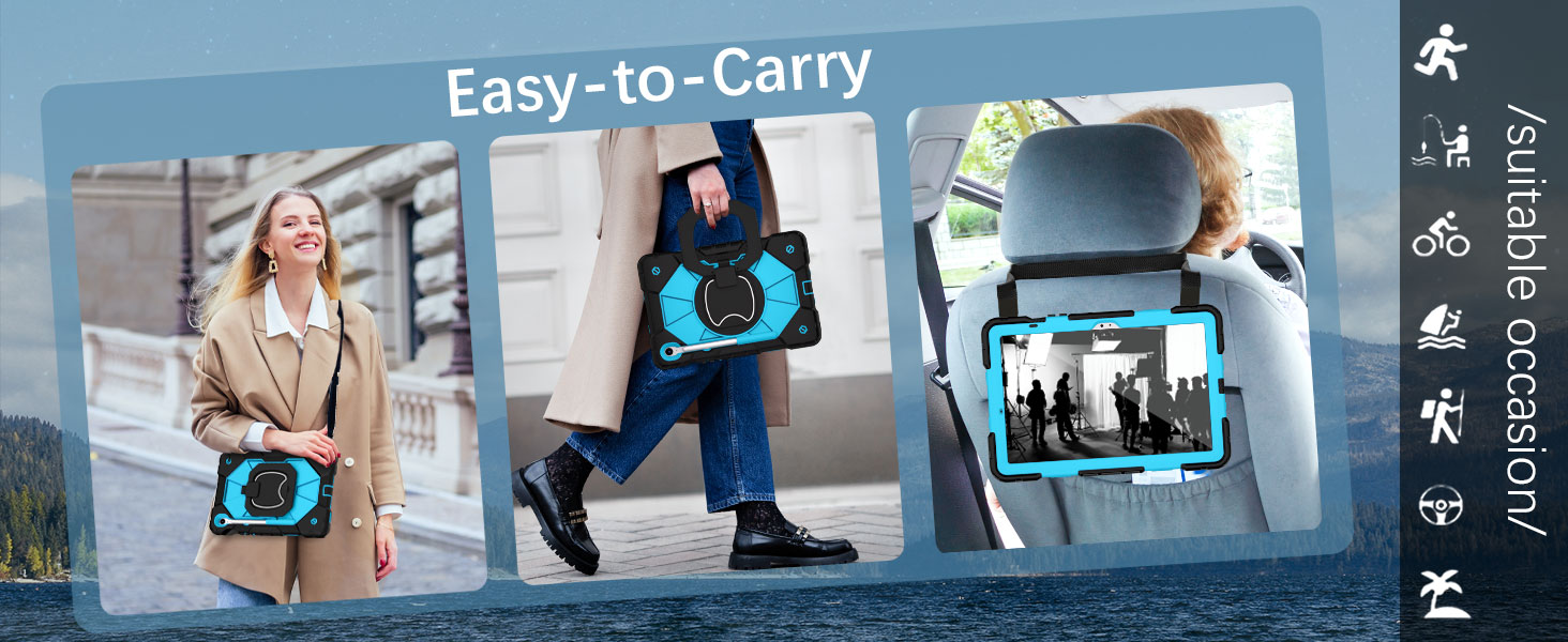 Built-in Screen Protector for Samsung Galaxy Tab S10 FE/S9 FE/S9 Case