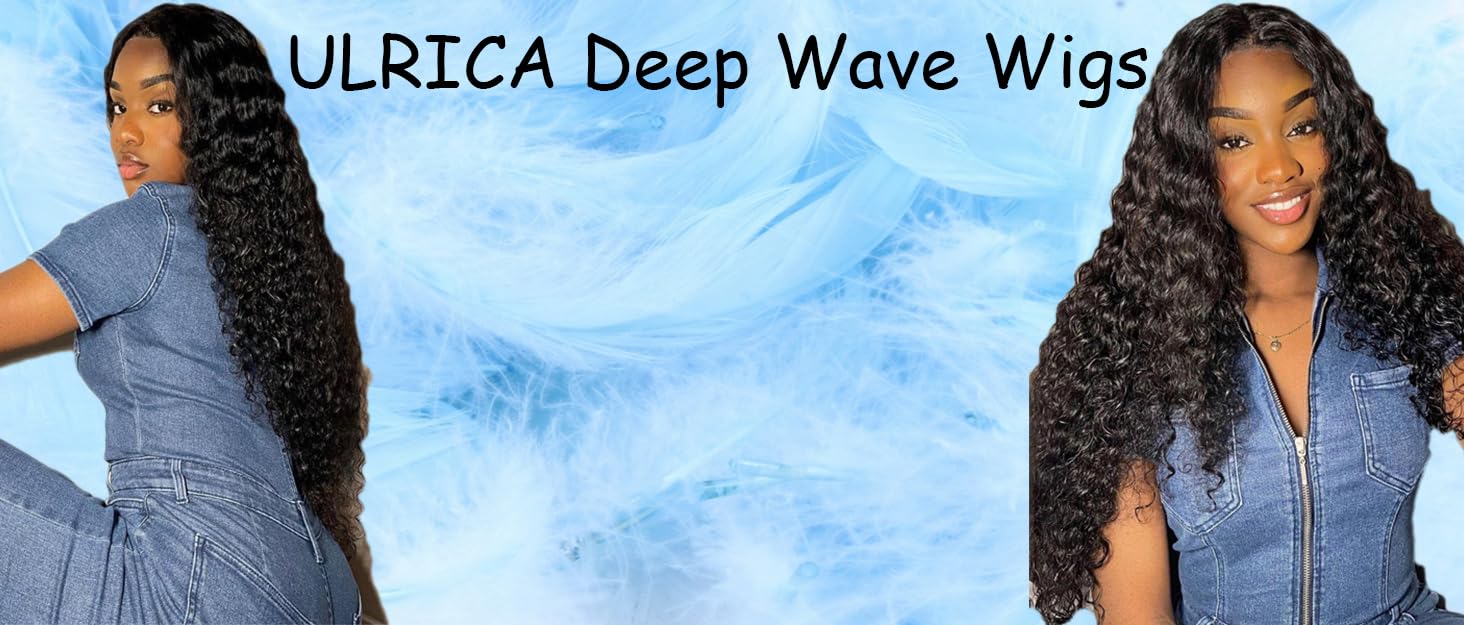 ULRICA Deep Wave Lace Front Wigs Human Hair 30inch Pre