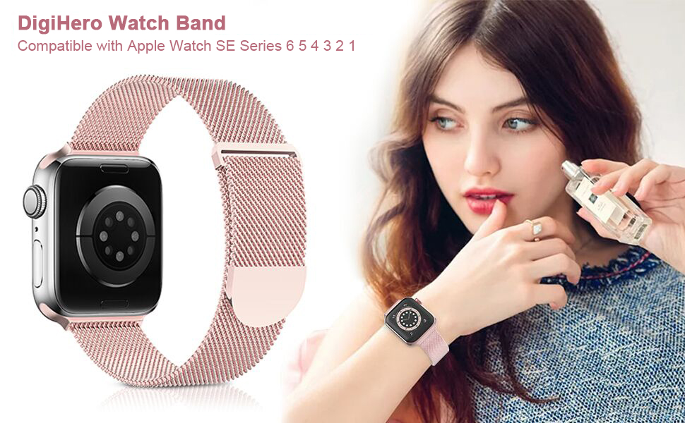 DigiHero Metal Strap Compatible with Apple Watch Strap 38mm 40mm 41mm