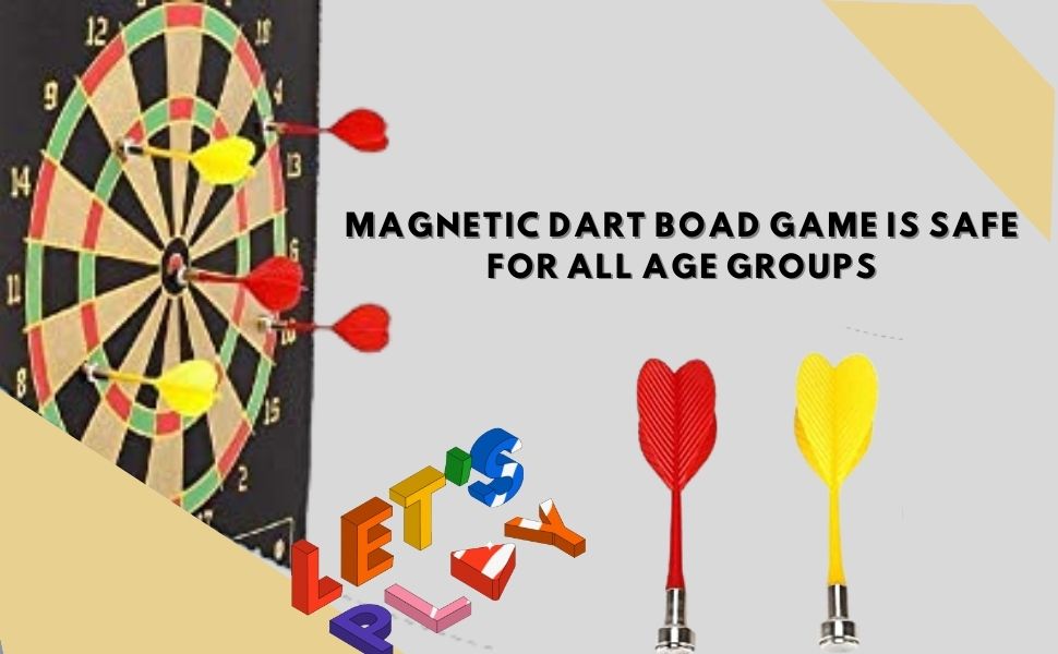 Toyporium® Double Sided Dart Board Game with 4 Darts