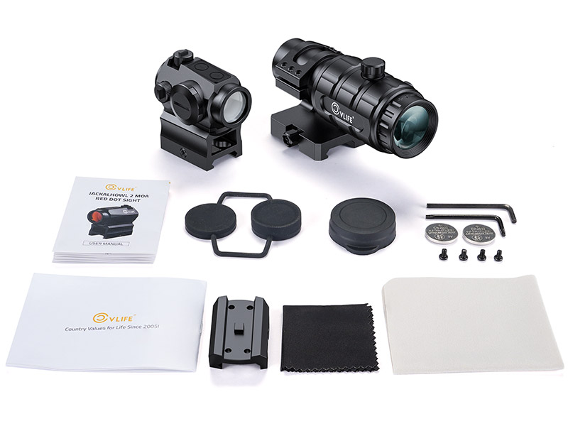 Complete your setup with this all-inclusive package - CVLIFE JackalHowl Green Dot Sight & 3X Magnifier Combo Set