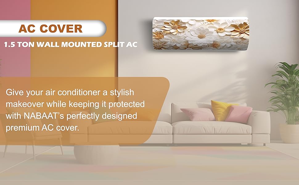 Diwali Offer Buy Now Nabaat Ac Cover For Split 1.5 Ton Indoor Printed Air 9 Ac Cover 1.5 Ton