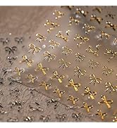 5D Embossed Nail Stickers for Nails Art Bow Nail Art Stickers Gold Nail Decals Self Adhesive Nail...