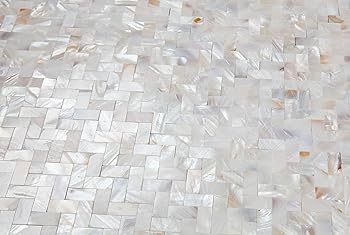 Soulscrafts Natural Color Oyster Mother of Pearl Brick Subway Shell Mosaic for Kitchen Backsplashes