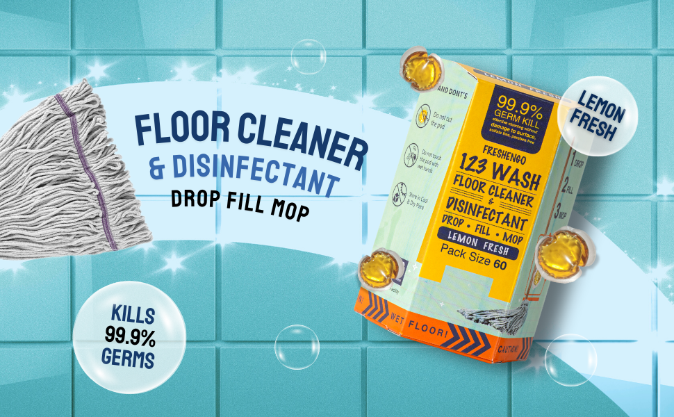 FRESHENGO Floor Cleaner & Disinfectant Liquid Pods Kills 99.9 Germs