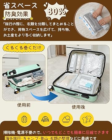 SPRING 衣類圧縮袋2枚セットとエアポンプ Amazon｜[テレビ情報番組ご紹介] DR.SAVE アルファパワー