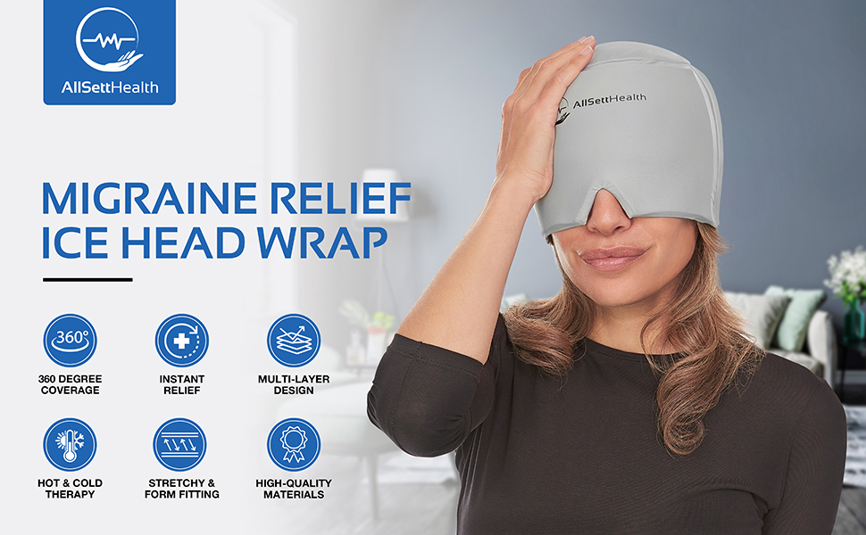 Migraine Relief Cap Ice Head Wrap Headache and Migraine Hat