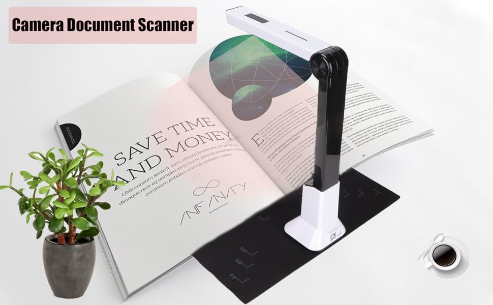 USB Book/Document Camera Scanner, Foldable Portable Camera Document